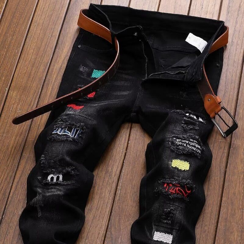 Streetwear Brand Denim - Mode coréenne Streetwear marque déchiré jean